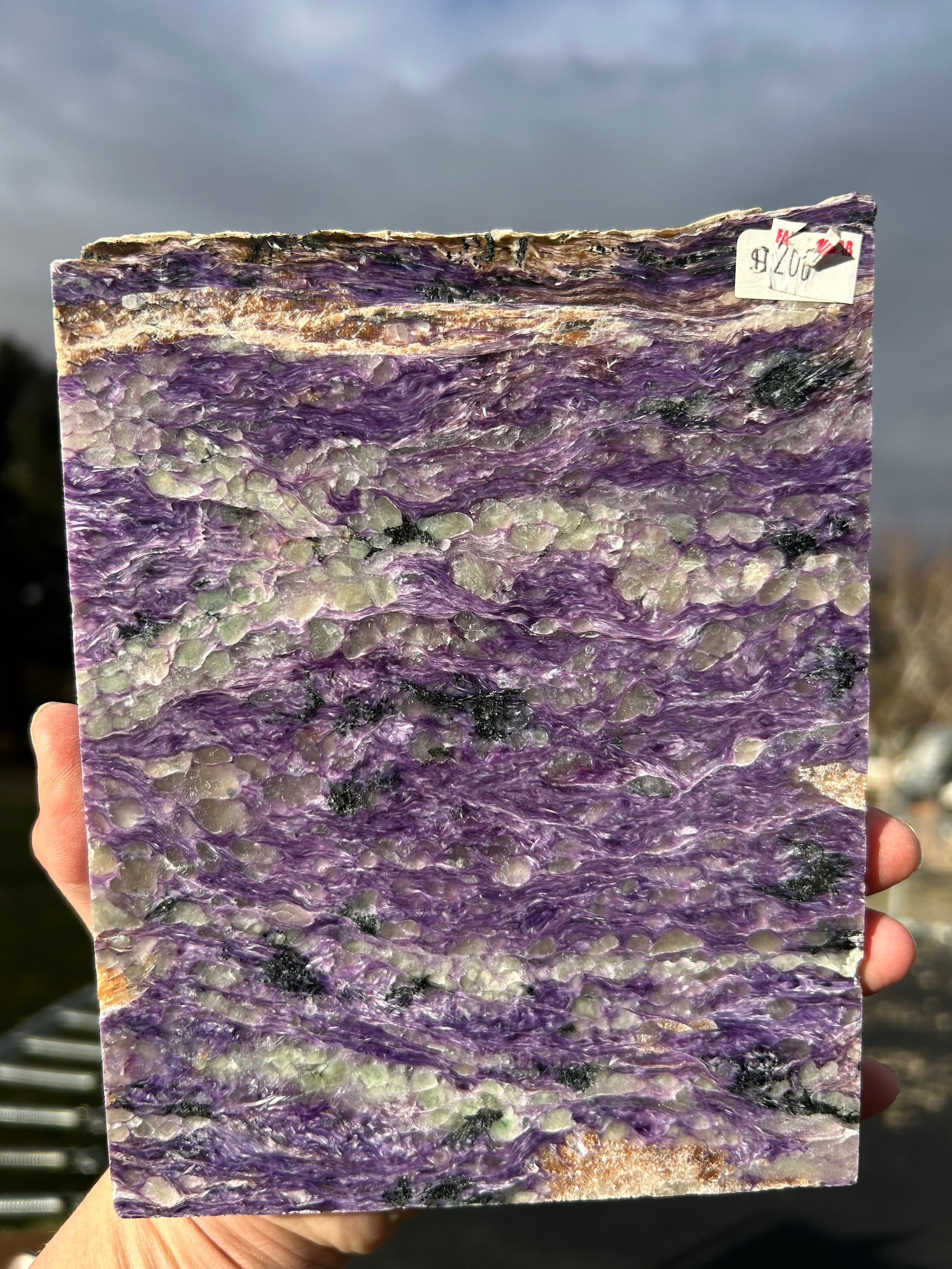 Beautiful Large Polished Charoite Slab Specimen 6.5x5" Nearly 2Lbs