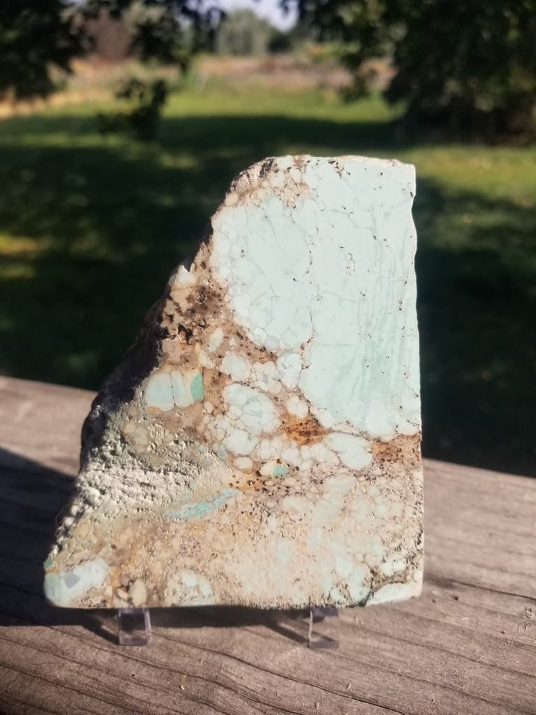 Beautiful Polished Spiderweb Lucin Variscite Utah Thick Slab Specimen 3.5x4" 285g