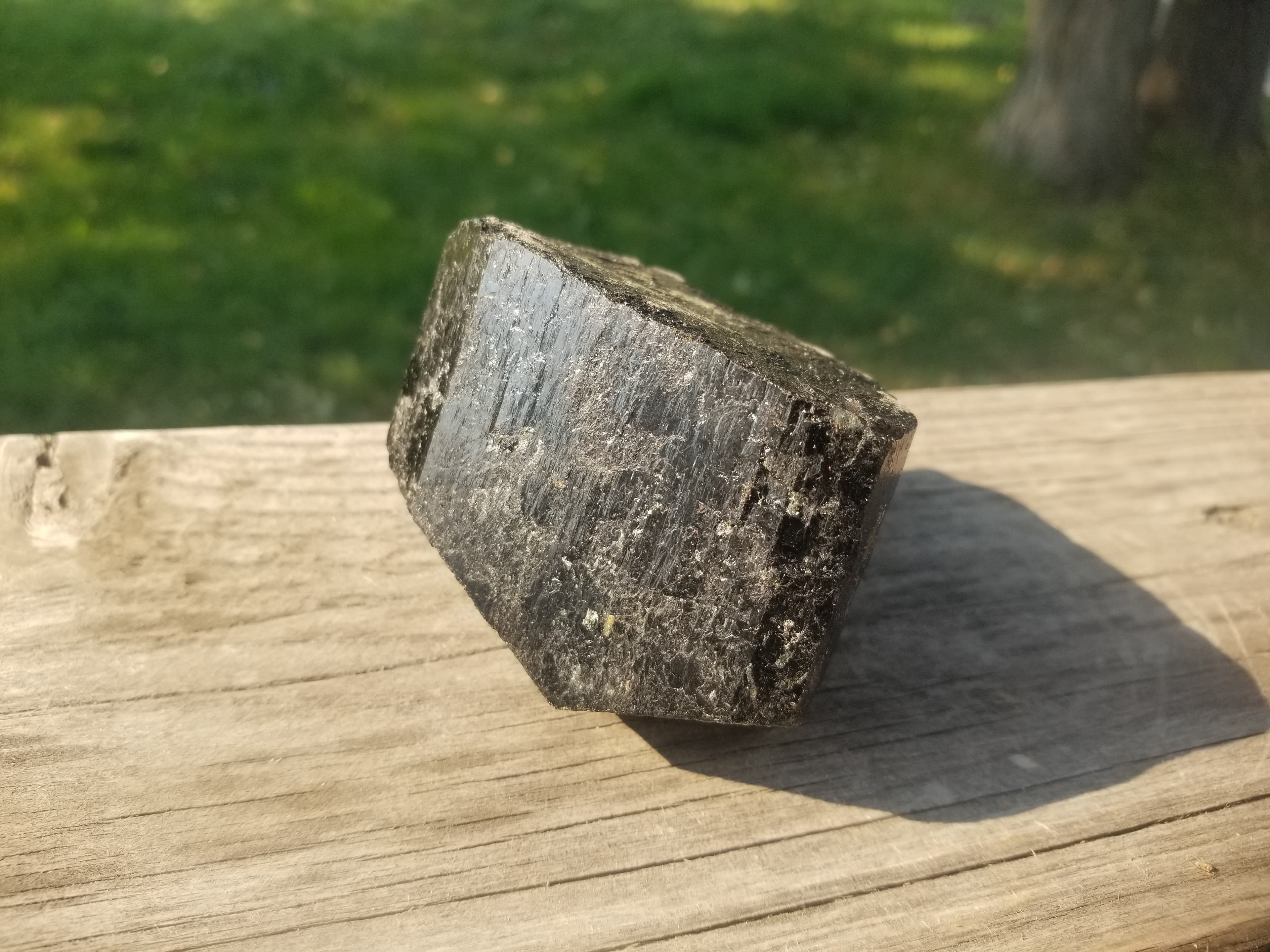 Incredible Large Natural Black Tourmaline Prismatic Columnar Crystal Specimen (AKA Schorl) 459g