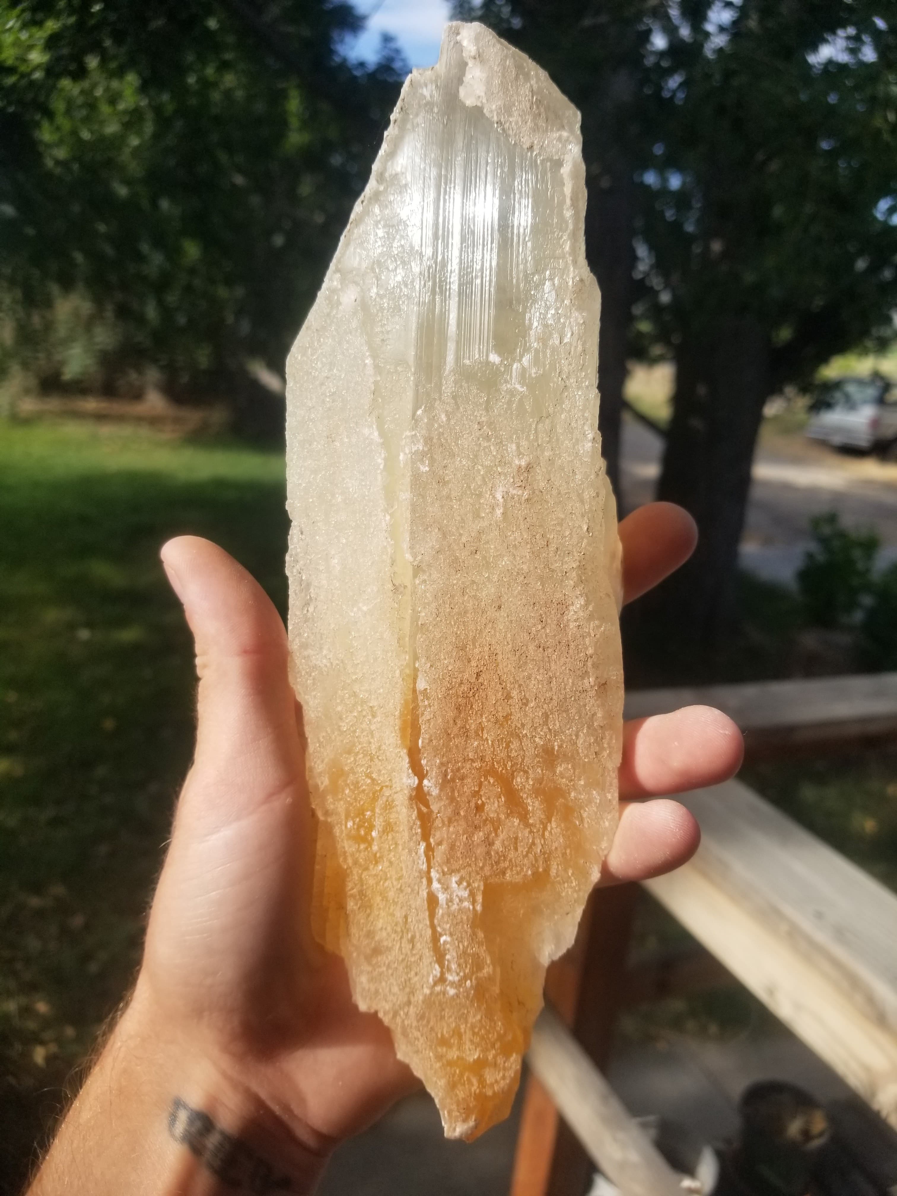 Incredible Large Rare Golden Phantom Selenite (Utah Ice) Specimen Natural Formation 2.4Lb