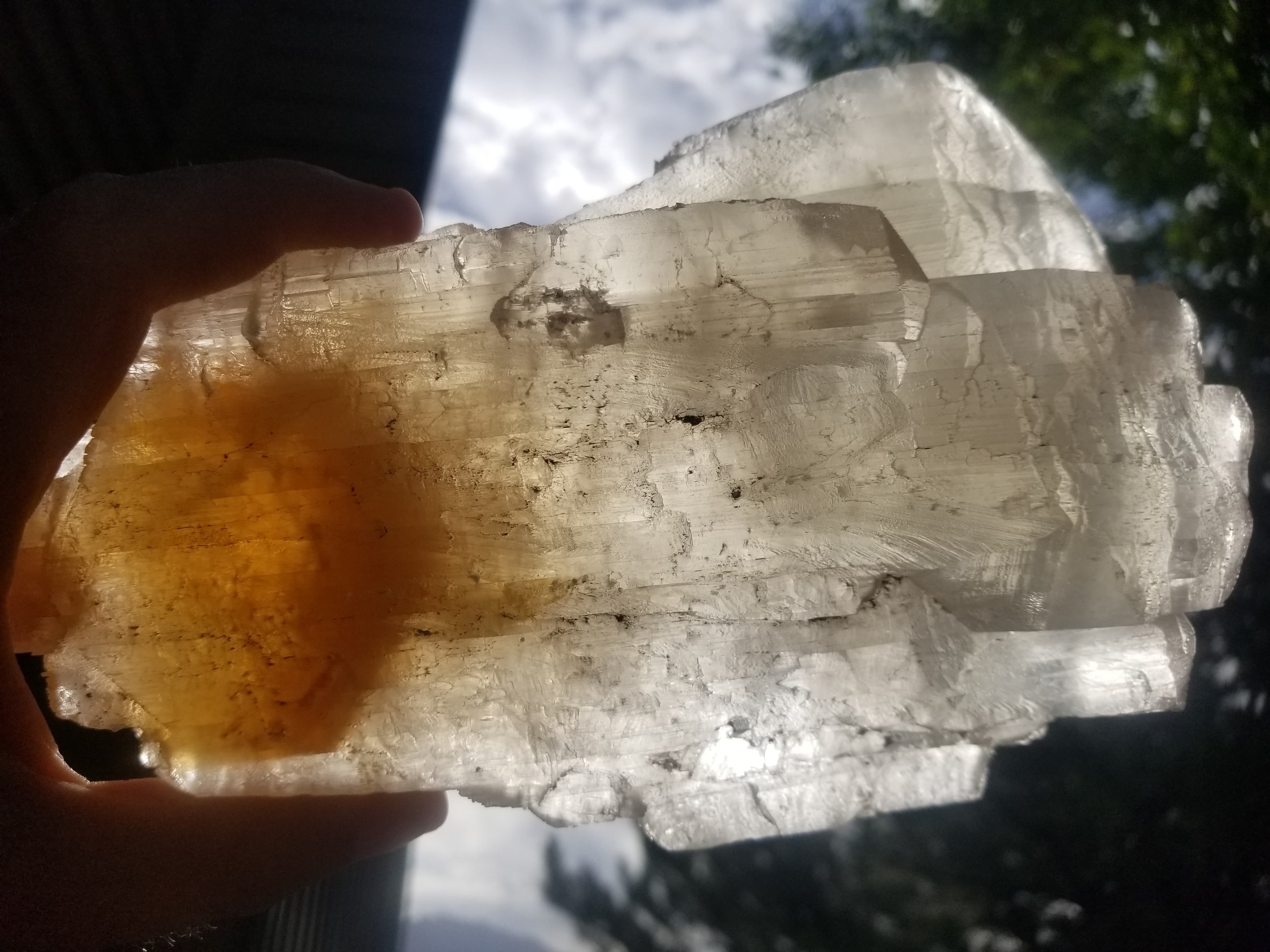 Incredible Large Rare Golden Phantom Selenite (Utah Ice) Specimen Natural Formation 2.9Lb