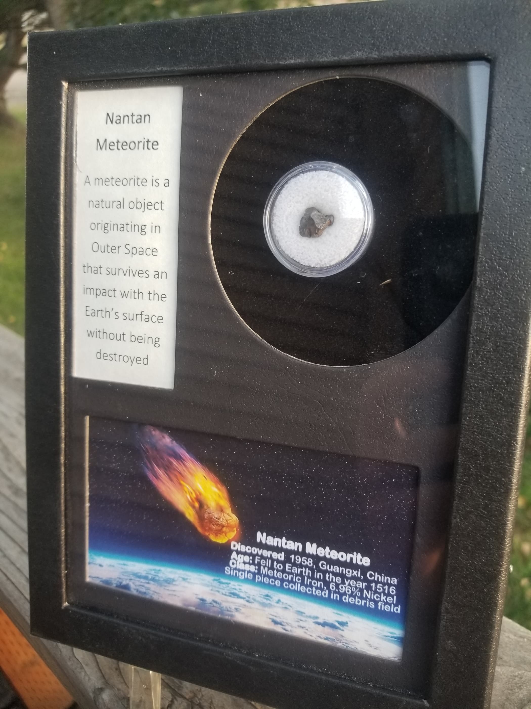 Nantan Meteorite Specimen & Display Case - Guangxi, China 1958