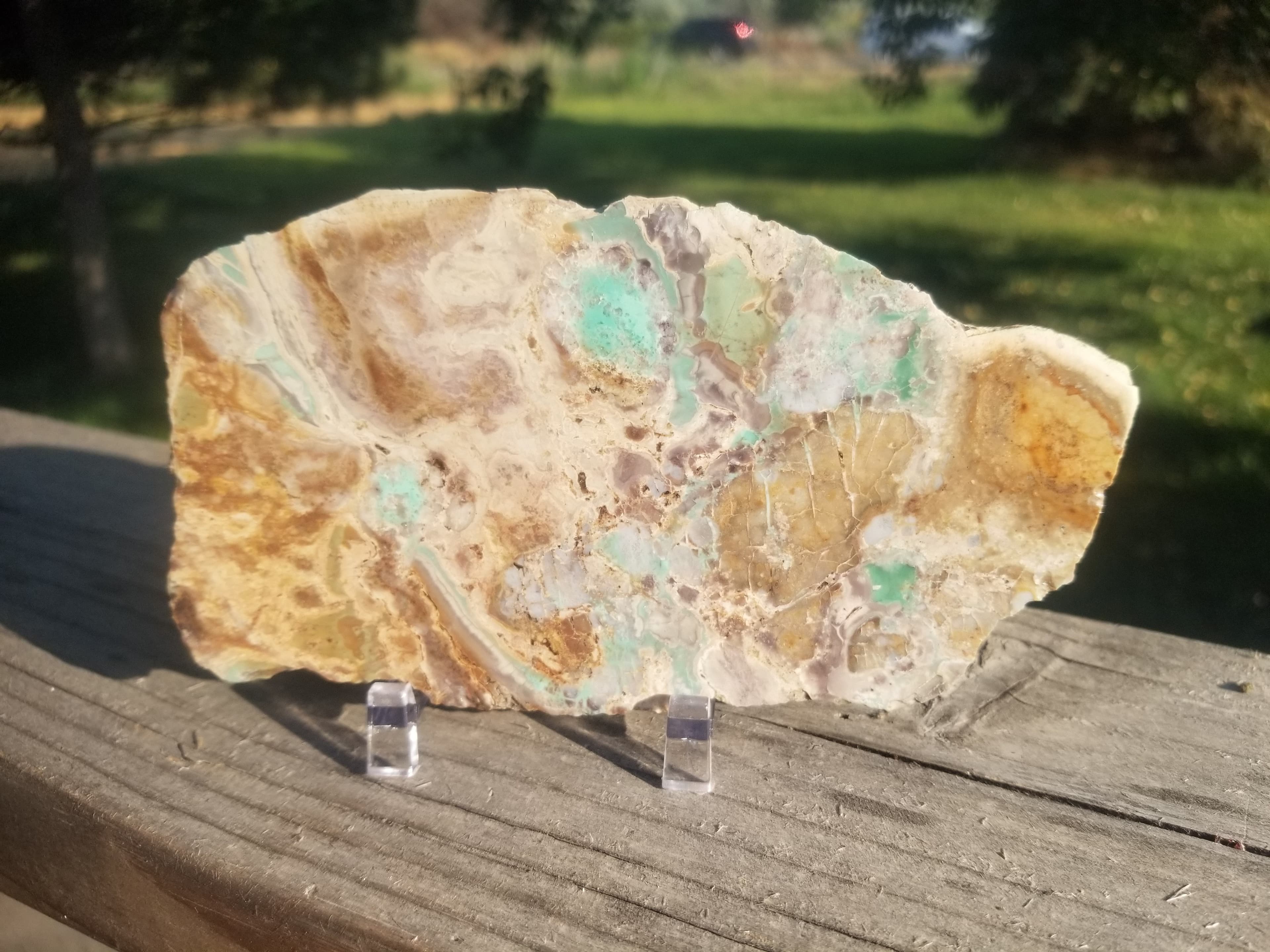 Nice Rare Polished Amatrice Hill Variscite Thick Slab Specimen-Tooele County, UT