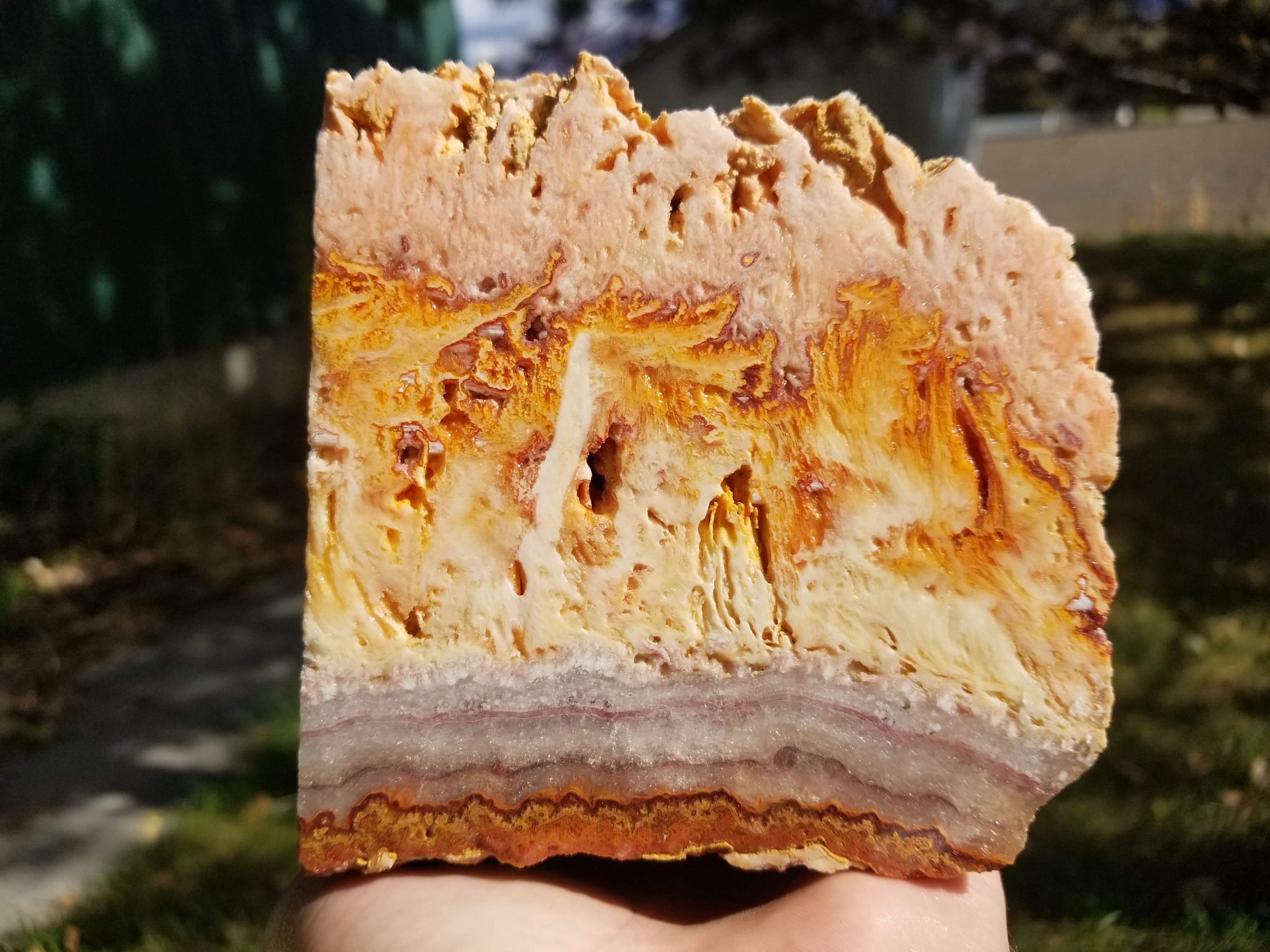 Rare Beautiful Hyalite Wildfire Opal Faced Specimen AKA Bacon, Candy Stripe, Bubble Opal UT 2.7Lb