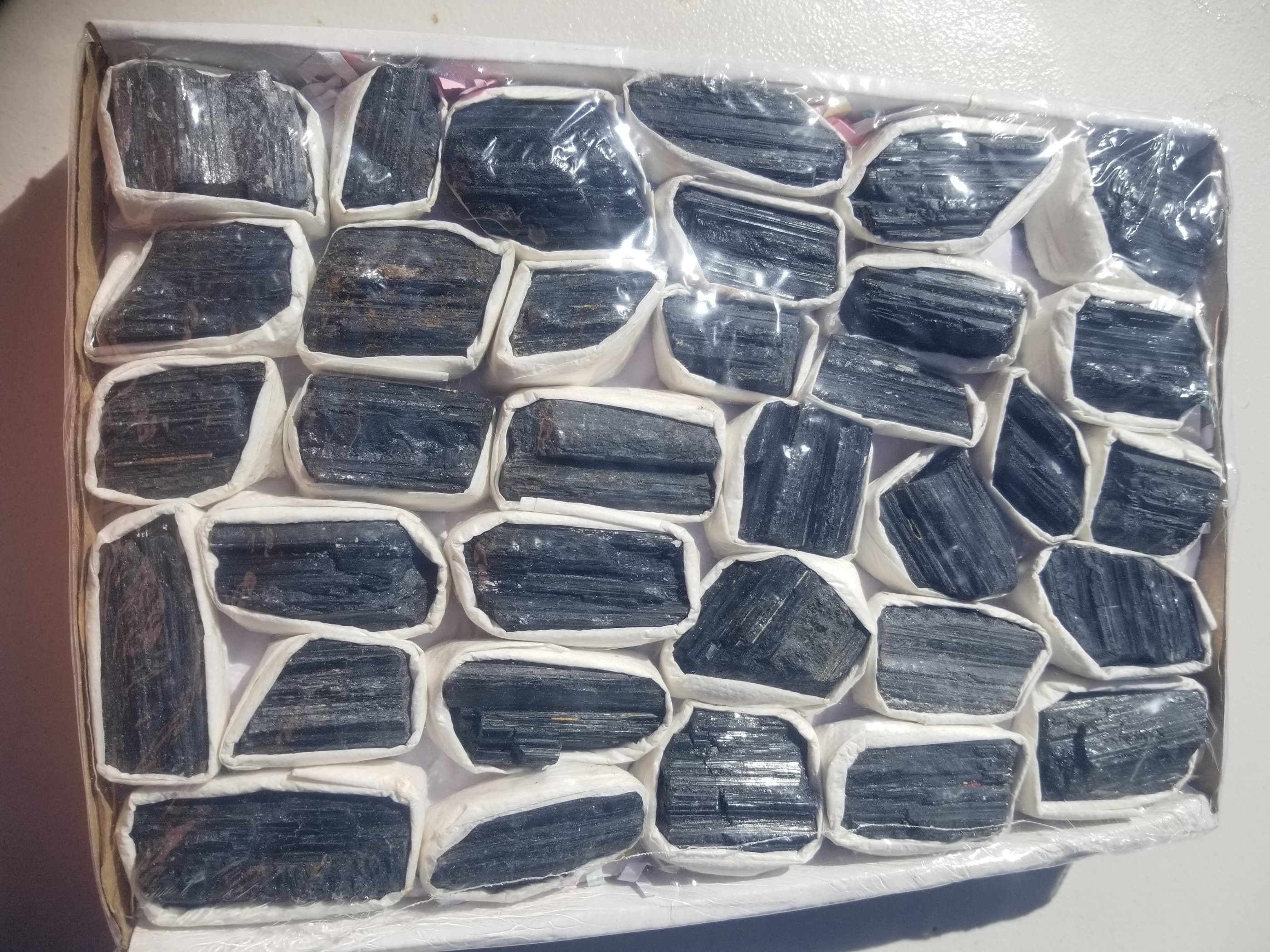 *Wholesale - Raw Black Tourmaline Lot Large Flat 6.5Lb