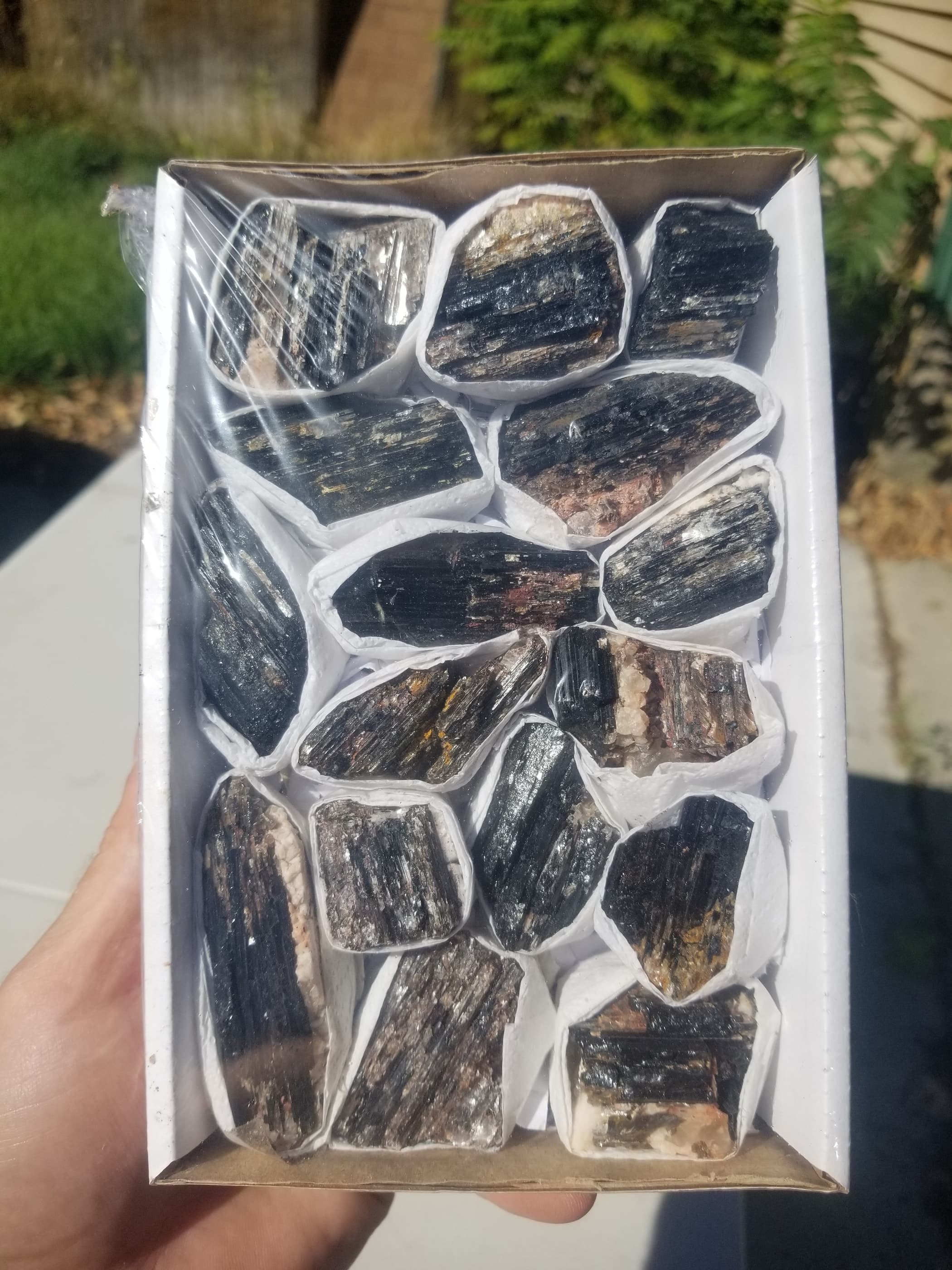 *Wholesale - Raw Black Tourmaline w/Mica Small Flat 1.5Lb