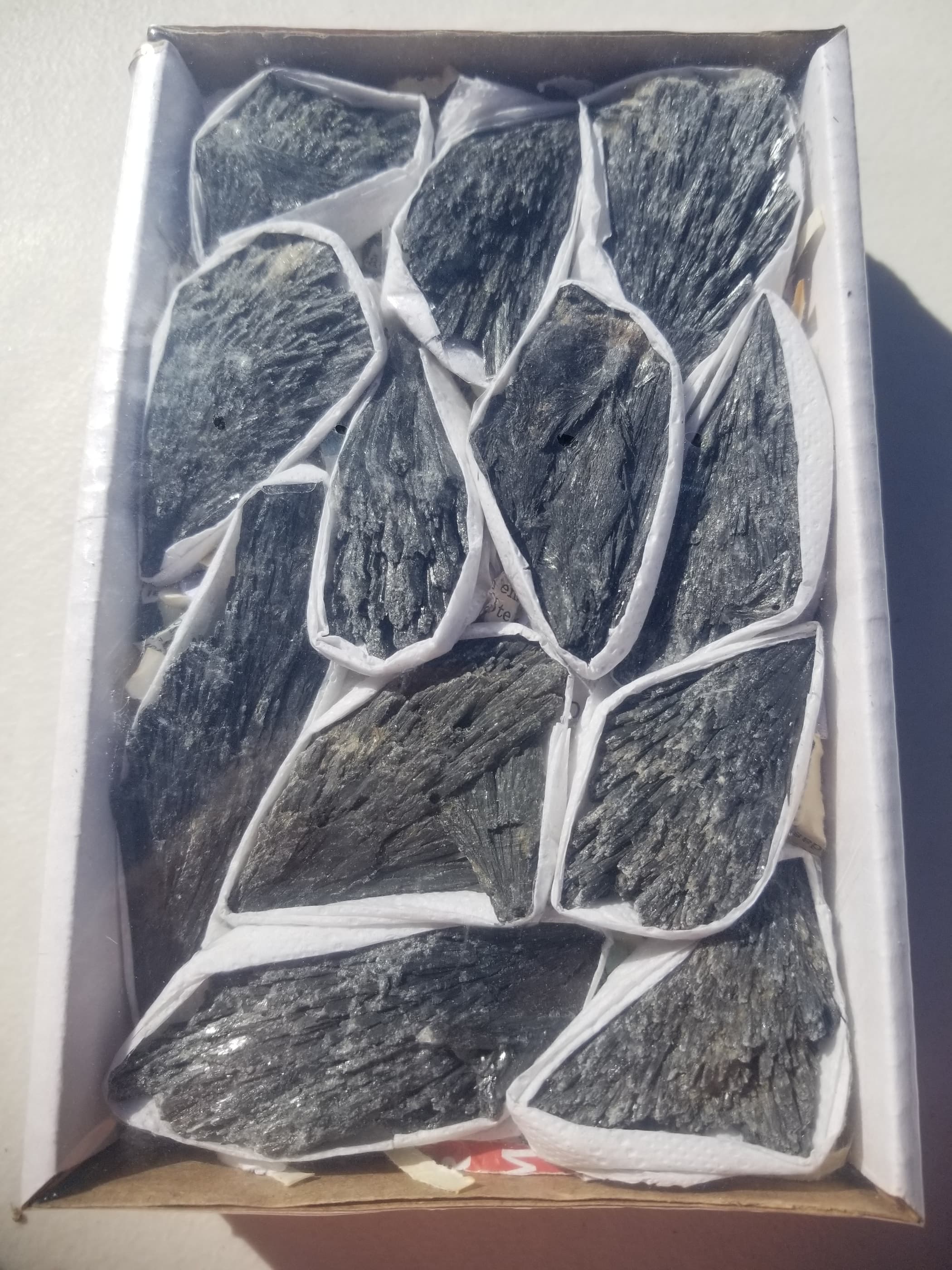 *Wholesale - Raw Black Kyanite Fans Small Flat 13oz