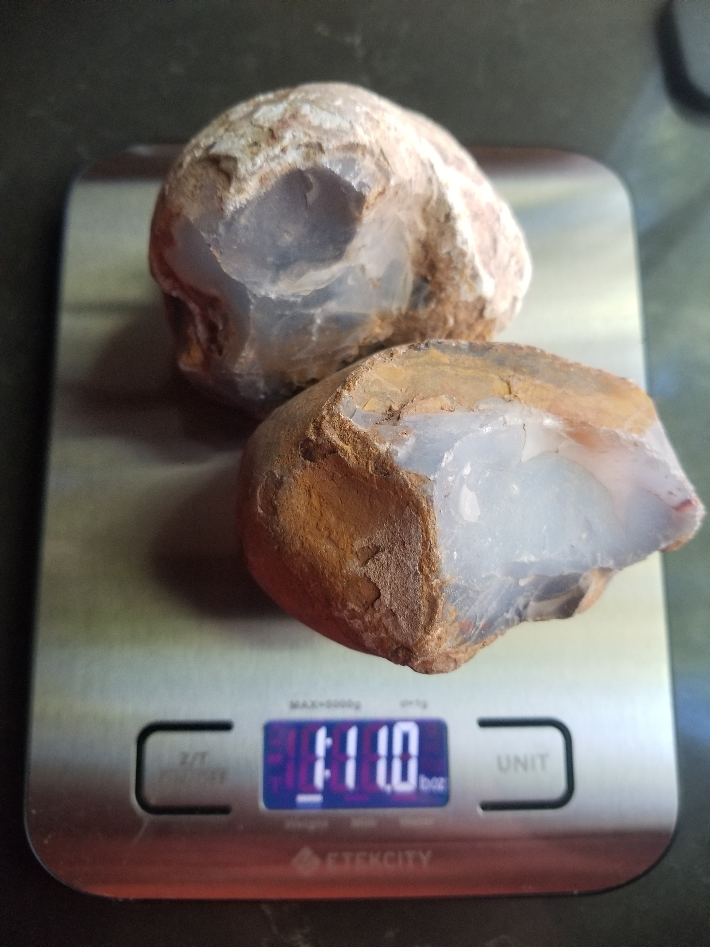 Incredible Sky Blue Chalcedony Rough Lot Turkey Gem Grade Quality Old Collection Lapidary 1.7Lb