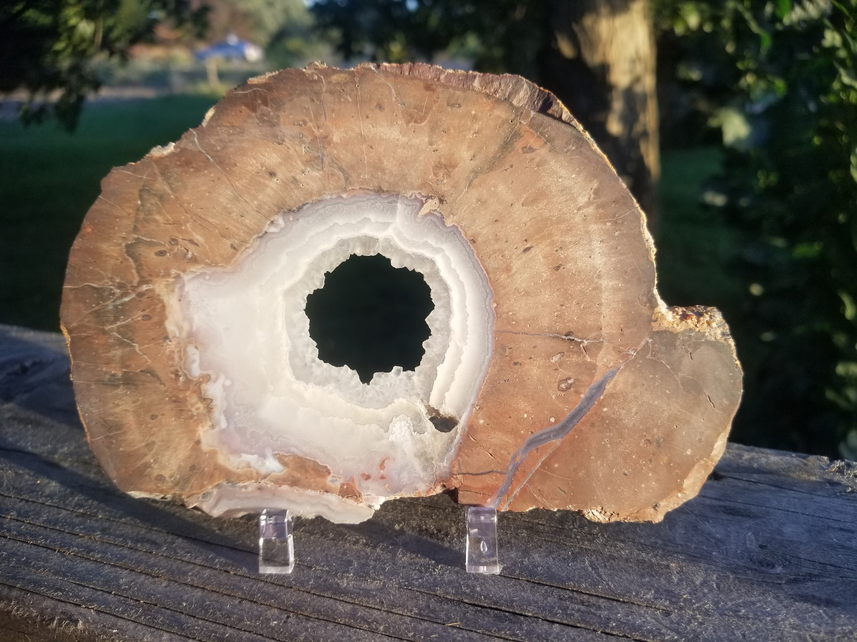 Large Polished Dugway Geode Slab Specimen Fortification Druzy 6x4"
