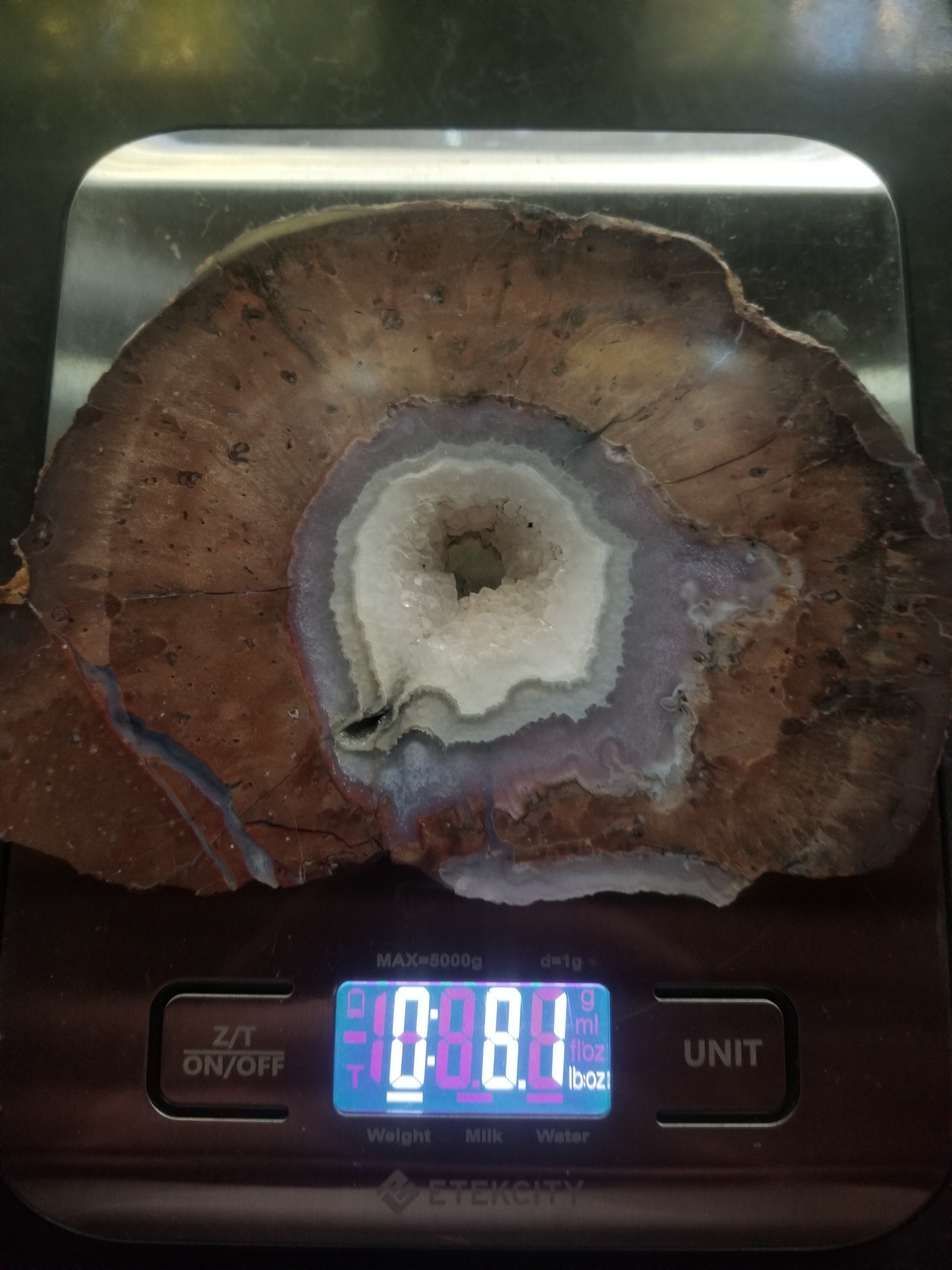 Large Polished Dugway Geode Slab Specimen Fortification Druzy 6x4"