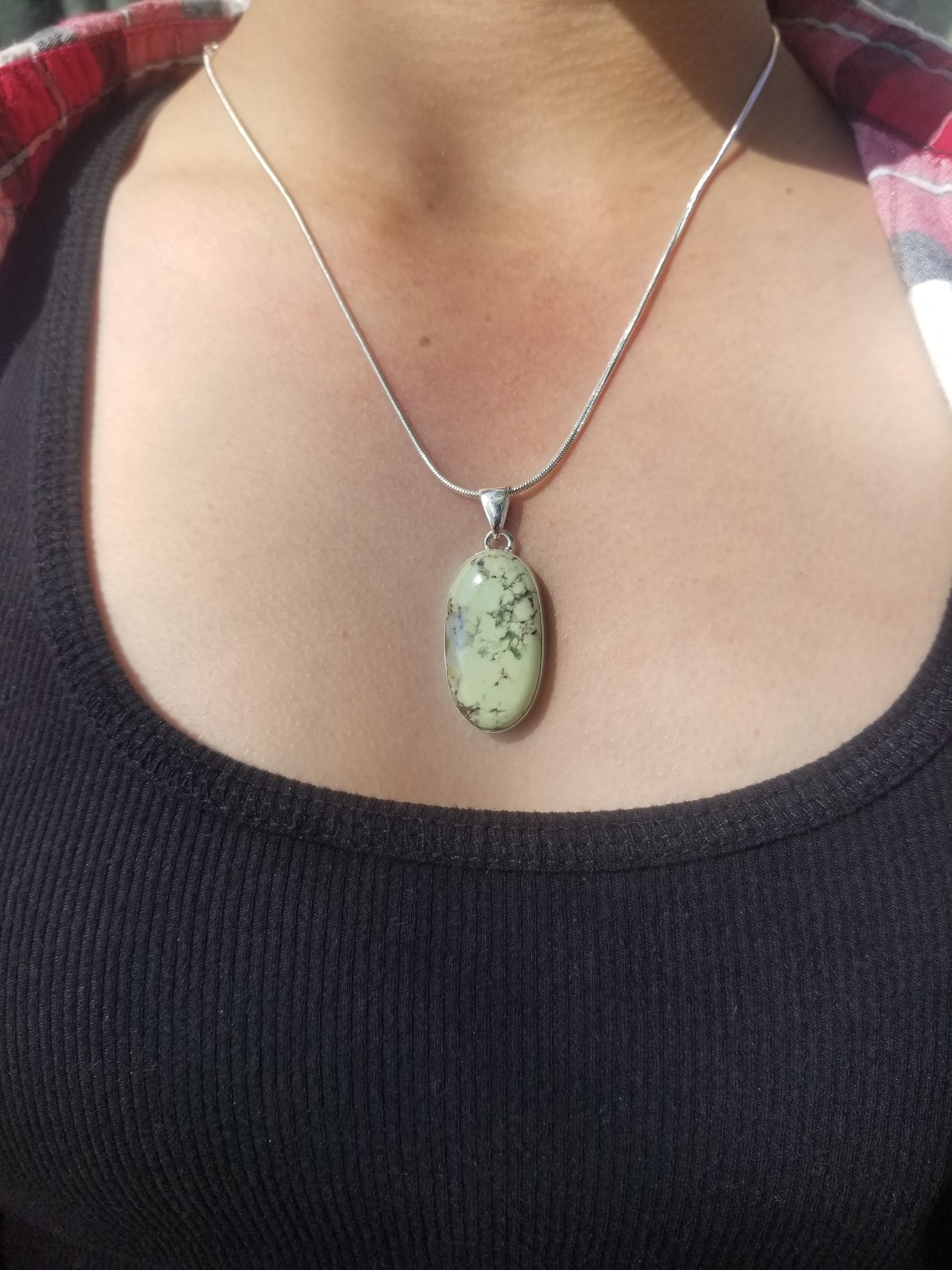 Lemon Chrysoprase Citron Pendant Set in Sterling Silver - Chain Included
