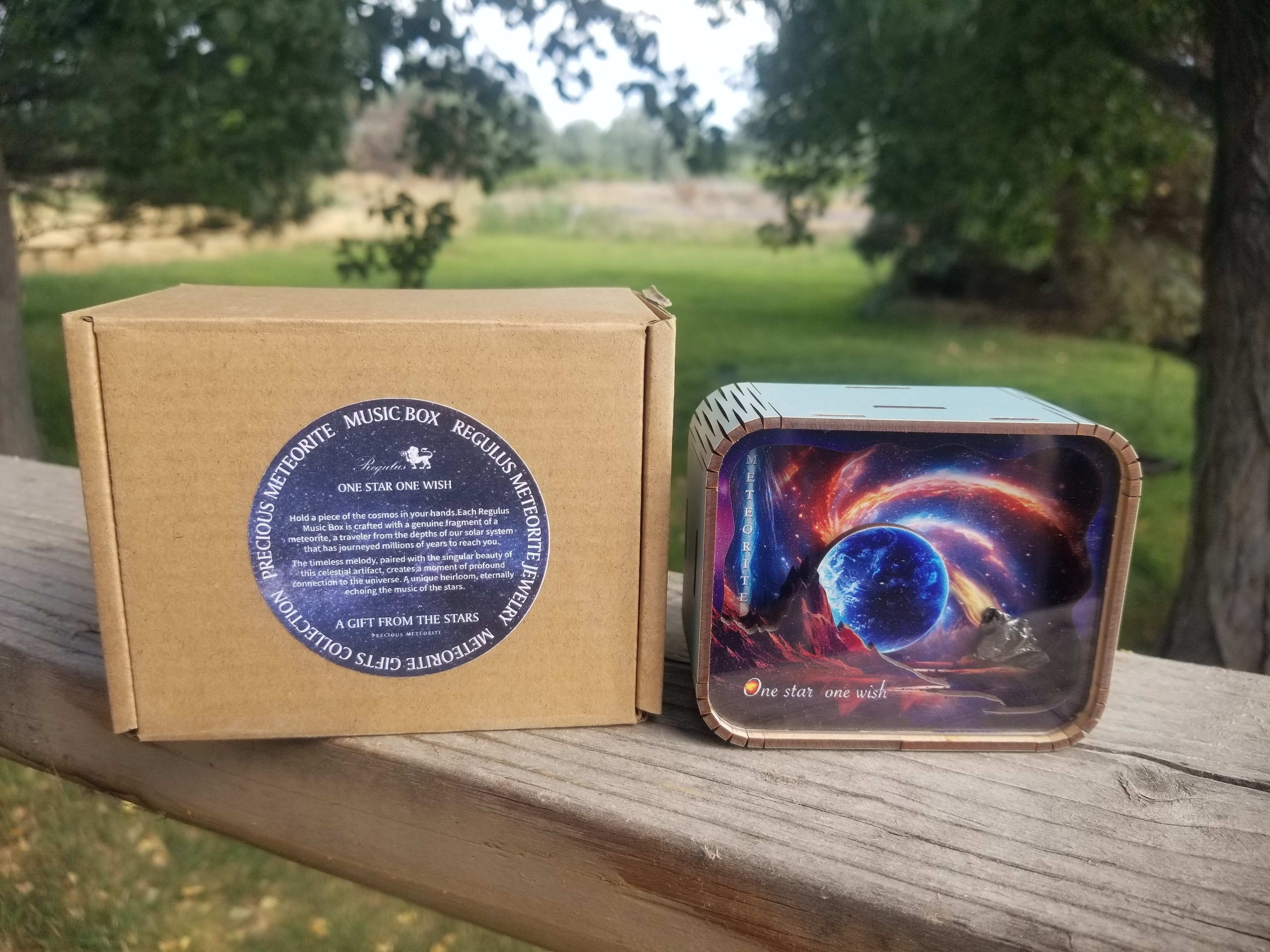 Collectible Meteorite Music Box - Genuine Meteor in Music Box