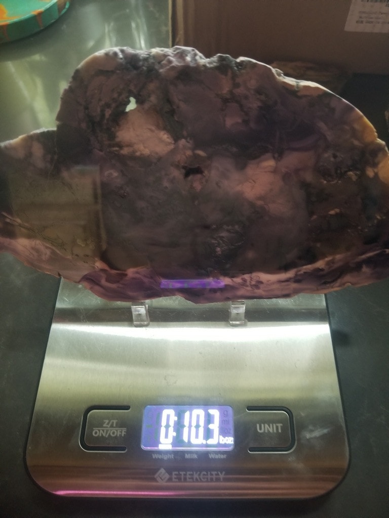 Nice Large Brecciated Tiffany Stone Polished Slab Deep Purples w/Felt Backer - Bertrandite