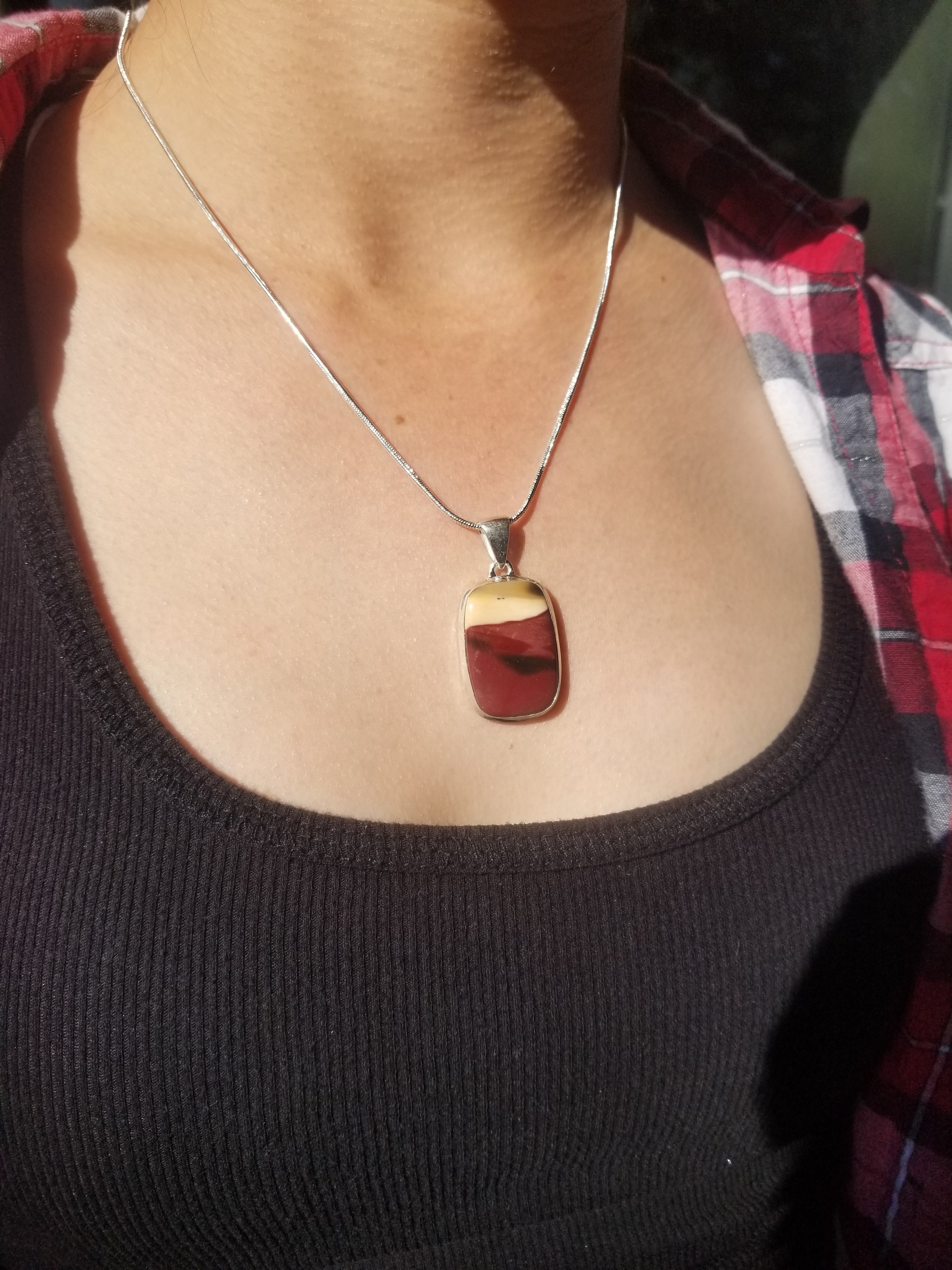 Nice Multicolor Mookaite Pendant Set in Sterling Silver - Chain Included