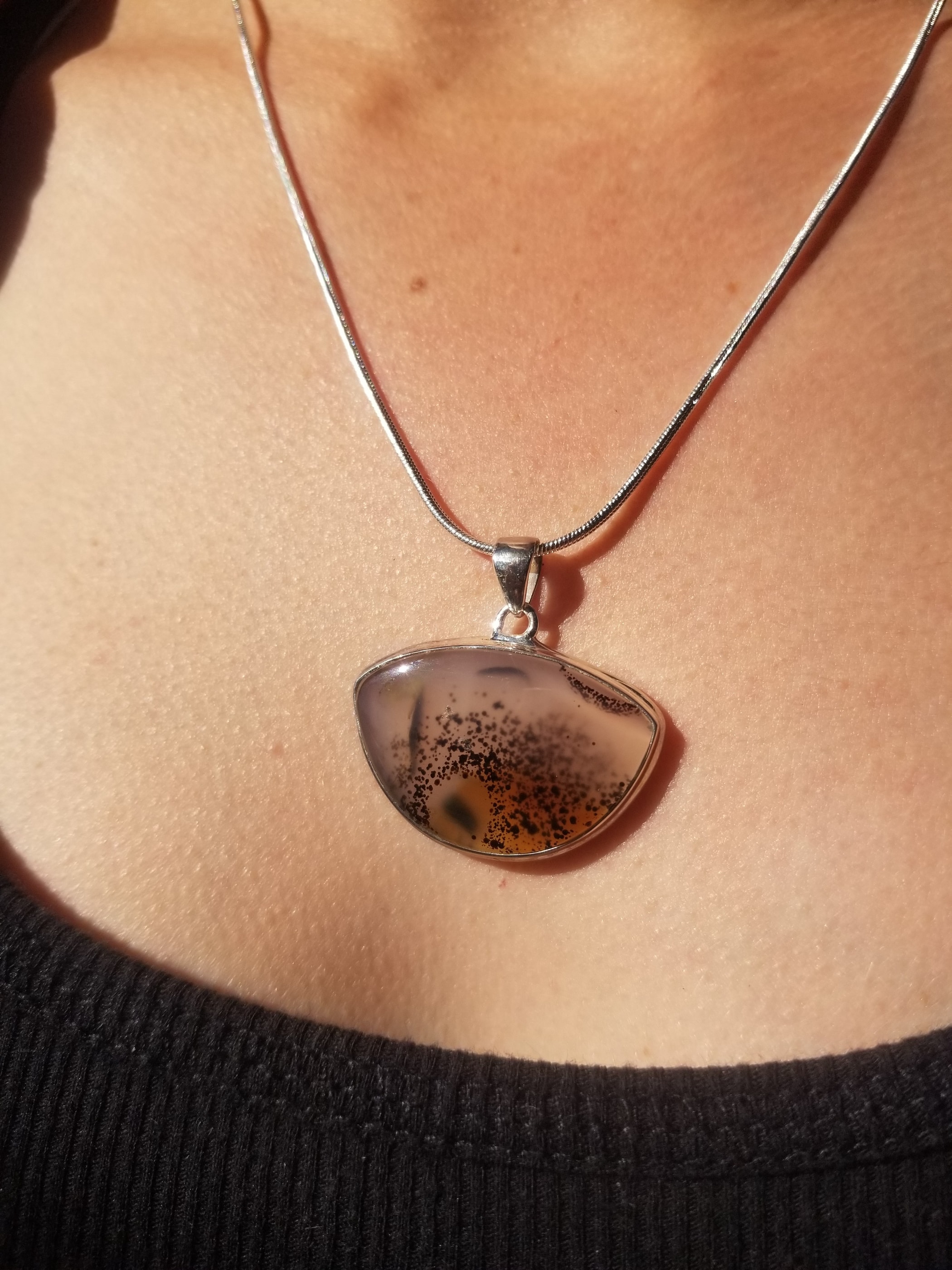 Translucent Fluorite Pendant Set in Sterling Silver - Chain Included